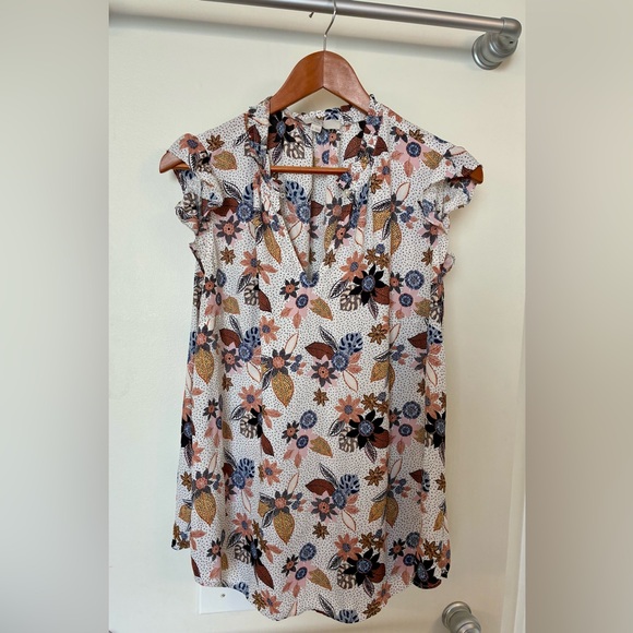 LOFT Multicolor Floral Ruffle Blouse - Picture 4 of 4